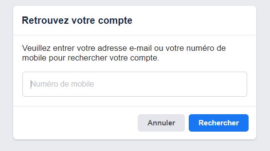 comment récupérer un cpmpte facebook