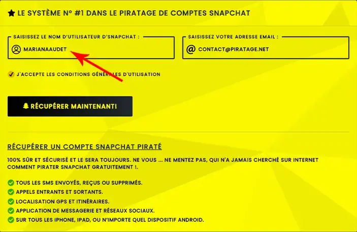 pirater le mot de passe de compte snapchat